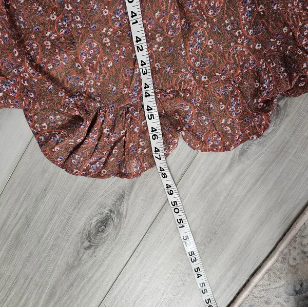 &merci Long Sleeve Floral Tiered Midi Dress in Dusty Rose - Image 7