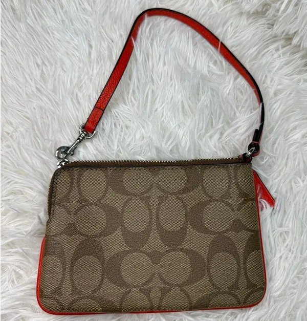 COACH Brown orange Zip Wristlet - Image 2