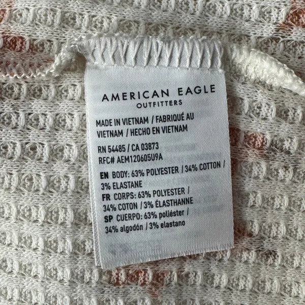 American Eagle X-Large Pajama Top Fox Print Waffle Knit Thermal Short Sleeve - Image 8