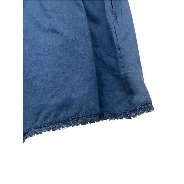 Free People Blue Cotton Lace Trim Pull On Shorts Women’s Size Small Boho Pockets - Image 4