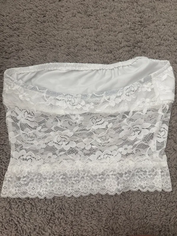 White Lace Summer Top - Image 2