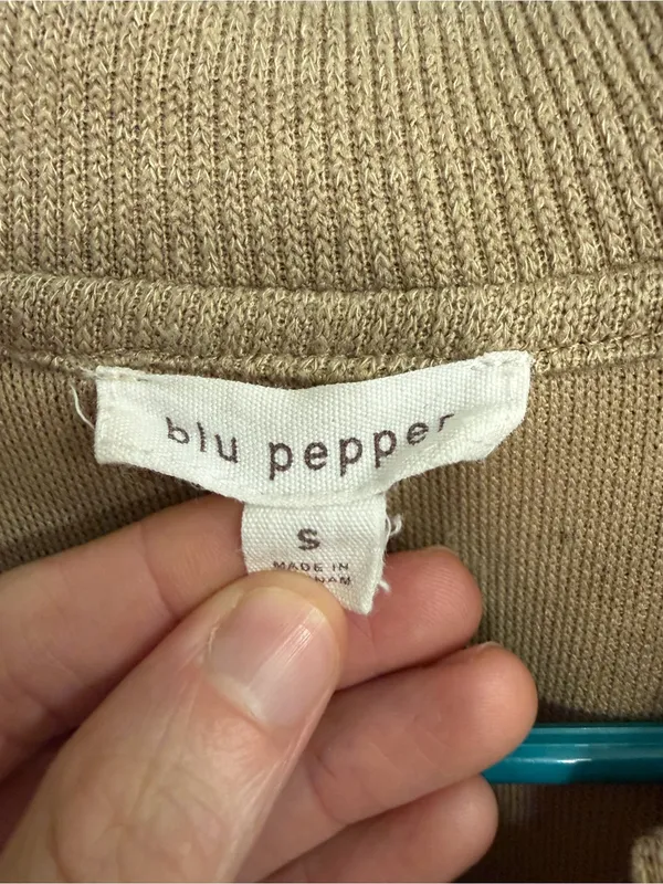 Blu Pepper Collared V-Neck Oversized Long Sleeve Top - Image 2