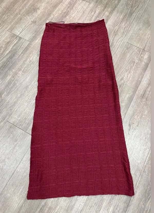 Topshop Deep Red Maxi Skirt - Image 4