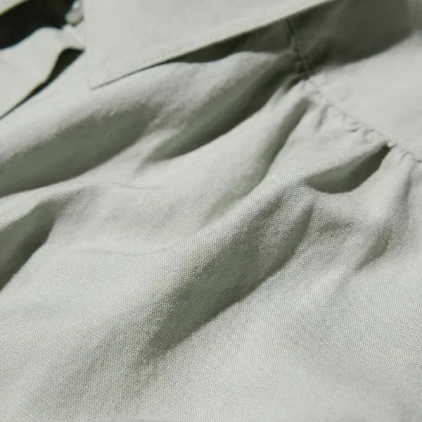 Uniqlo Linen Blend Oversized Shirt Button Up Off White NWT XS - Image 7