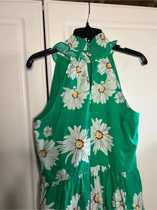 Alexia Admor Molly Green Daisy Floral Halter Tiered Mini Dress - Image 9