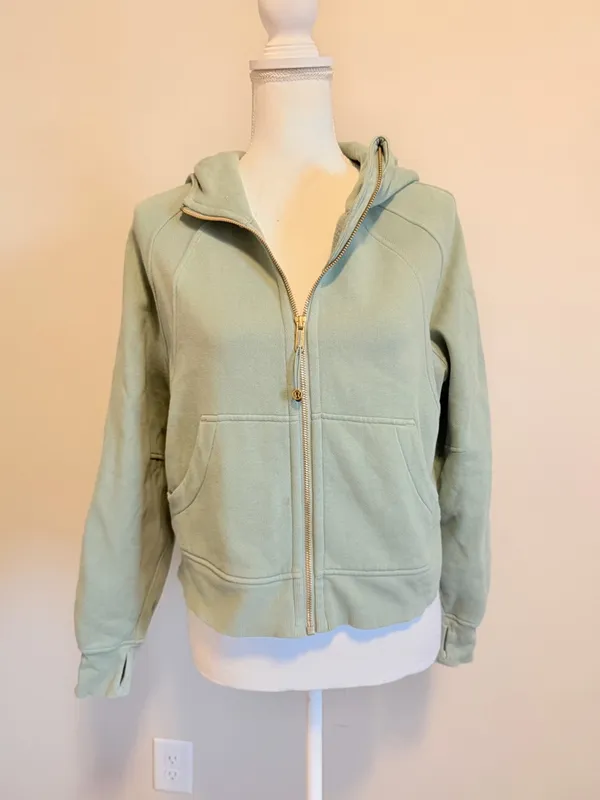 Lululemon Oversized Full-Zip Hoodie Scuba size xs/s in green/gold - Image 5