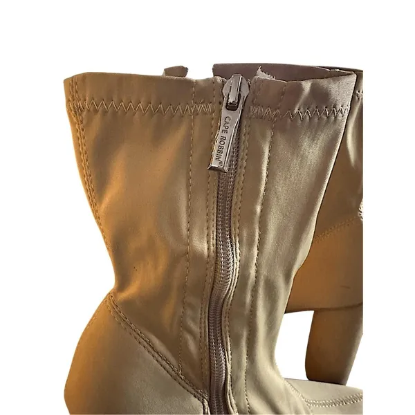 Cape Robbin Nude Suede Mid-Calf Pointed Toe Block Heel‎ Side Zipper Boots - Image 5