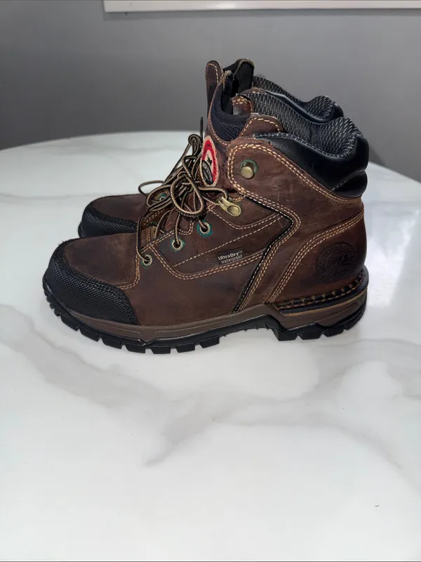 Red Wing irish setter Shoes Brown Leather Work Boots with Black Rubber Toe - Image 7