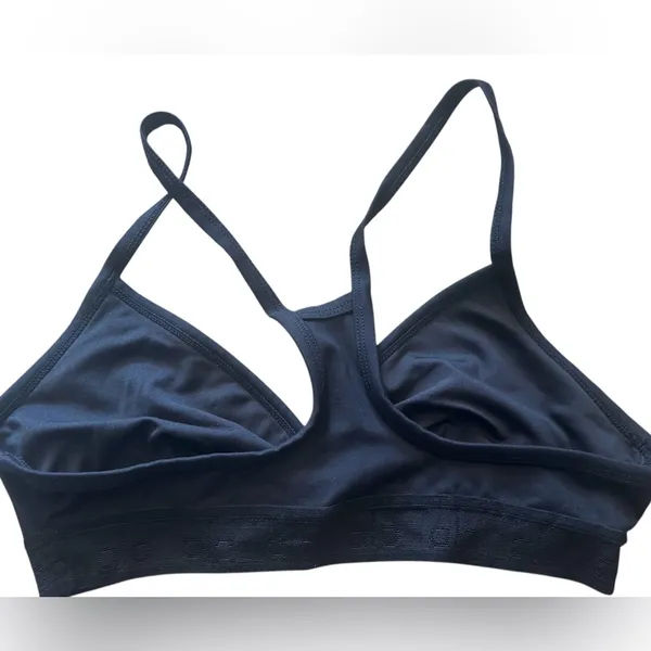 ALO YOGA Black Racerback Bralette Bra size XS Alo Logo gym run dance EUC - Image 2