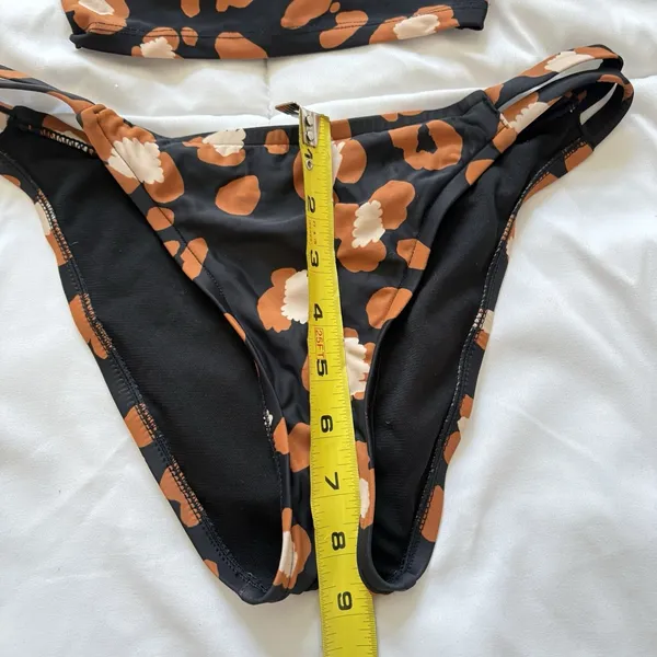 Shade & Shore Bikini Top Bandeau Womens Small Bottoms‎ Cheeky Cheetah Beach - Image 3
