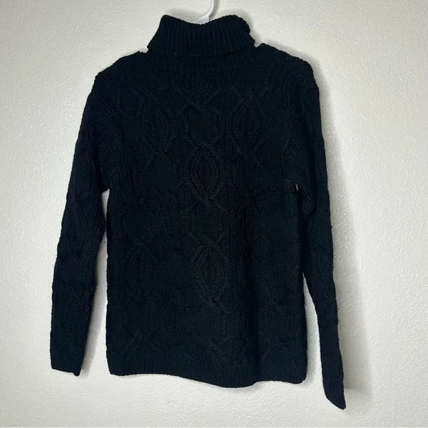 Lauren Ralph Lauren Black Thick Knit Turtleneck Sweater‎ Small - Image 4