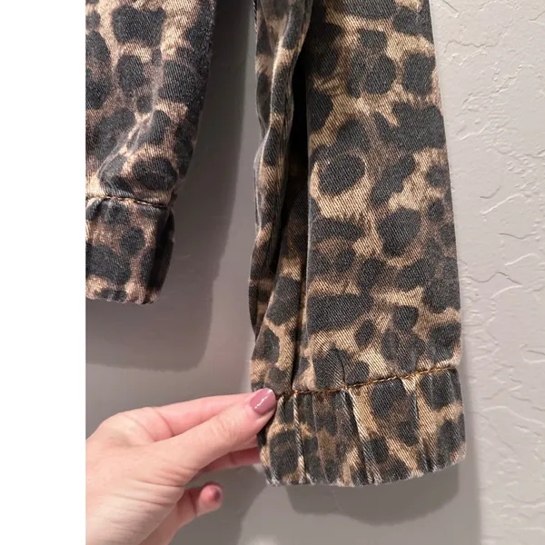 Lioness‎ Carmela Leopard Print Denim Jacket Size XS - Image 8