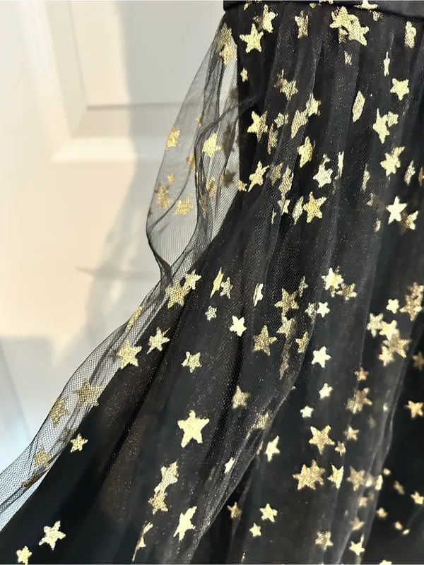 Lulus Favorite Moment Gold and Black Star Print Skater Dress Size S - Image 8