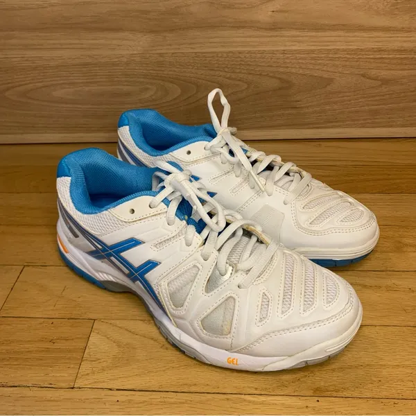 ASICS White and Blue GEL Game 5 Women's Tennis Shoes - Size 7 - Image 2