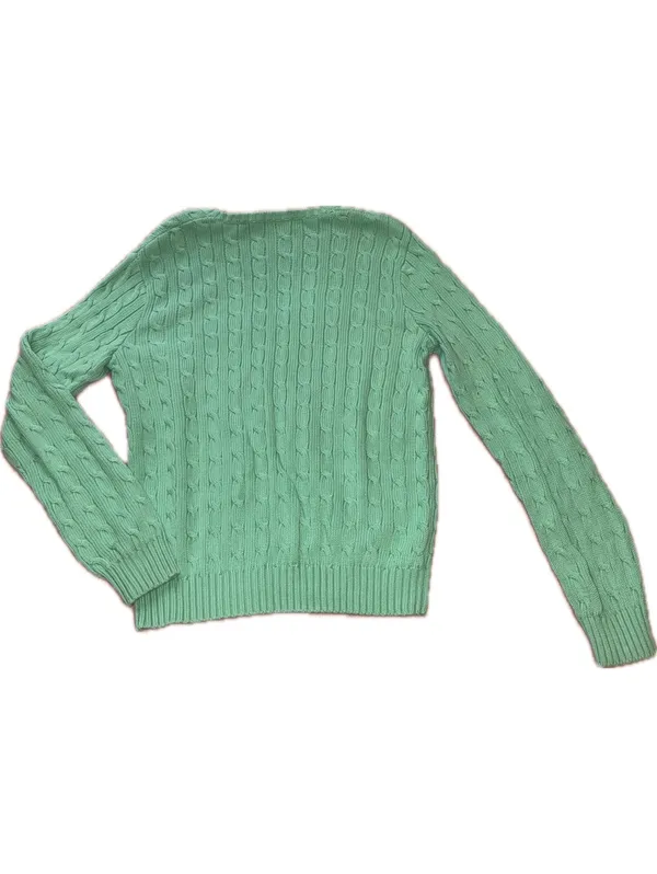 Ralph Lauren Sport Cable Knit V-Neck Sweater Mint Green - XL - Image 3