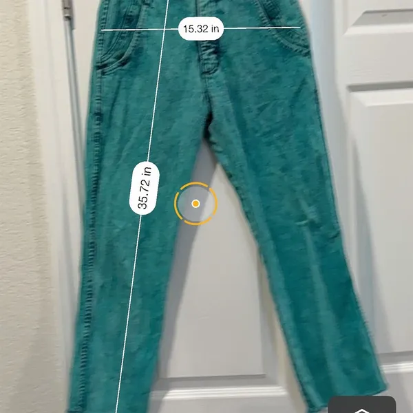 Vintage 1980s Wrangler Women's High Waist Tapered Jeans Teal Green - Image 4
