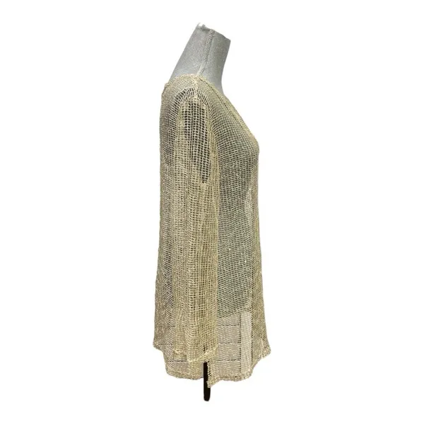LA BLANCA By Rod Beattie Gold Mesh Net Swim Cover Up gold color size M - Image 5