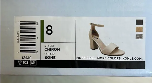 SO Chiron Block Heel Ankle Strap Special Occasions Heels Bone Color Size 8 - Image 7