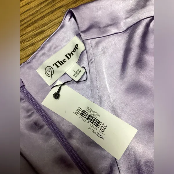The Drop Violeta cut out silky dress Lavender. Size Large - Image 11