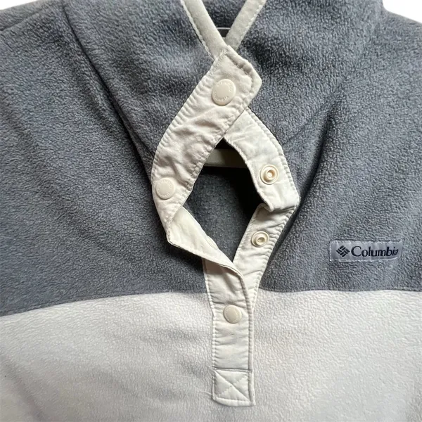 Columbia Women's Gray Fleece Snap Pullover Size S Casual Long Sleeve - Image 5