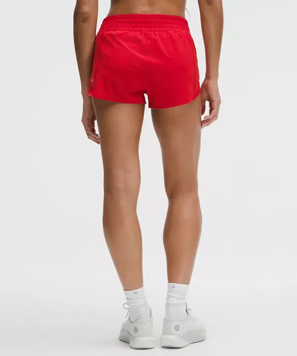 Hotty Hot High-Rise Lined Shorts 2.5" Red Lululemon - Image 2