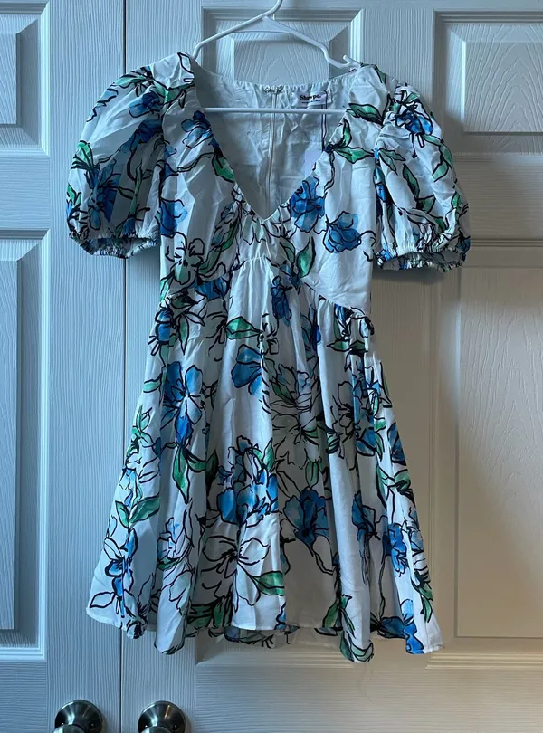 Showpo Deep V Puff Sleeve Dress - Image 3