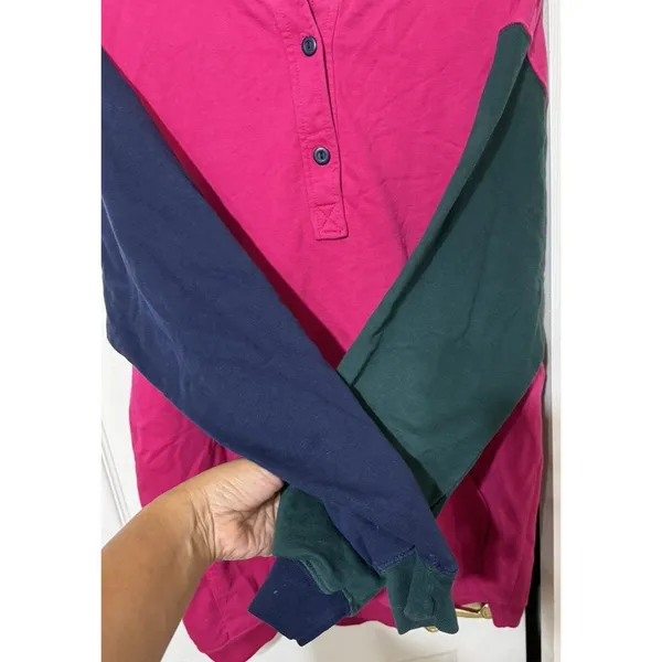 VTG Women Retro 90's‎ Paris Sport Club pullover Hoodie Color Block-L - Image 3