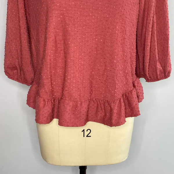 W5 Chenille Blouse with Ruffle Peplum- Size L- NWT - Image 3