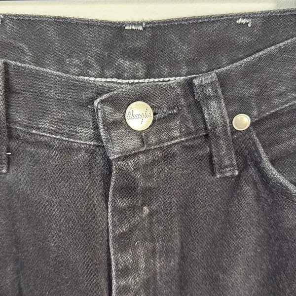Wrangler Vintage Black High Rise Straight Mom Jean Bareback No Butt Pocket Jeans - Image 7