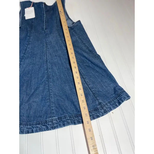 Skies Are Blue Indigo Paneled Denim Swing Top XS Tank Medium Wash Sleeveless - Image 7