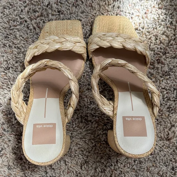 Dolce Vita Braided Raffia Heeled Sandals Size 7.5 - Image 5