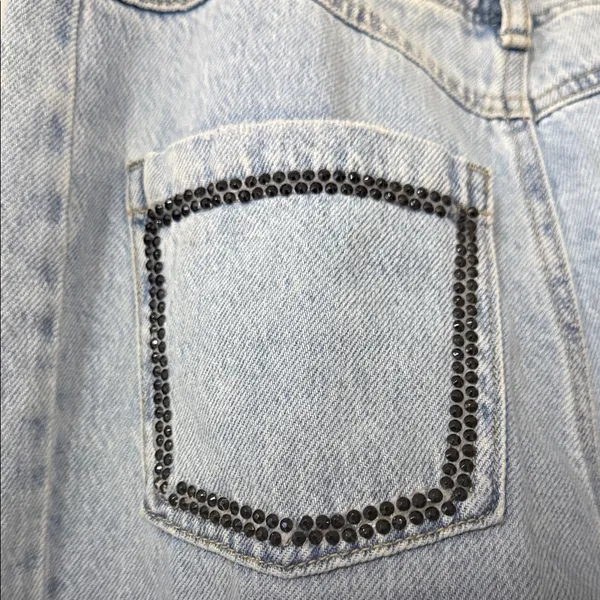 Sincerely Jules Jeans Juniors 5/27 Blue High Rise Wide Leg Distressed SJ28577AZW - Image 12