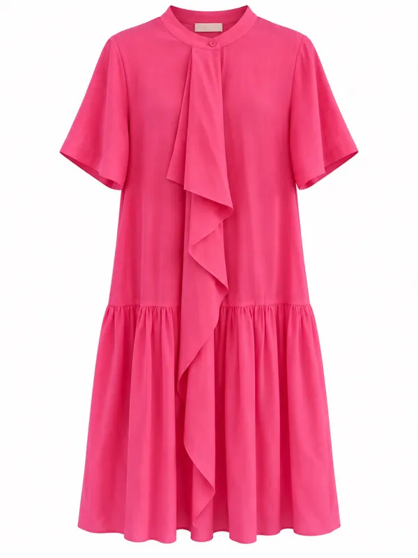 Ulla Johnson Adalyn Dress Women 6 Fuchsia Excellent Silk Ruffle Mini - Image 4