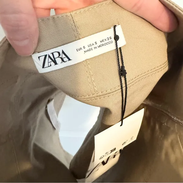 NWT ZARA Tan Khaki Women's tube top tank SMALL - Image 5