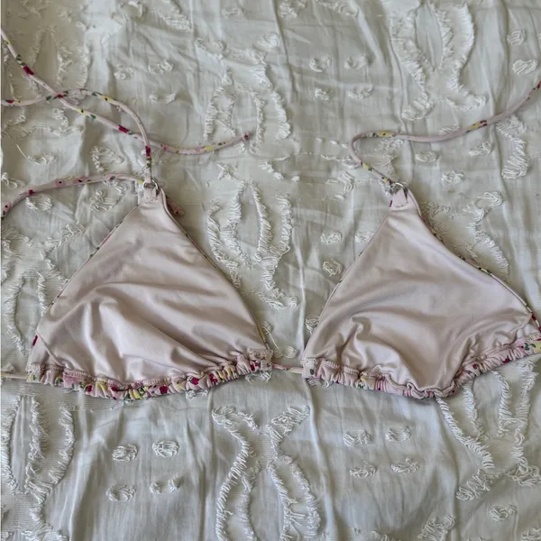 Garage Pink Floral Bikini Set with Green Accents - Image 3