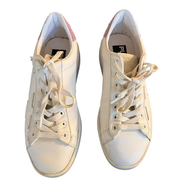 Golden Goose Pure Star‎ White Leather Pink Glitter Sneakers Luxury size 37 - Image 4