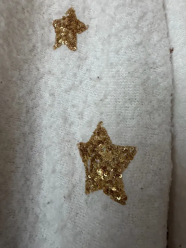 Peach Love White & Gold Star Sweater - Image 4