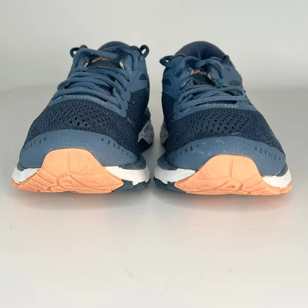 Asics Gel-Kayano 24 Running Sneakers Shoes Blue Orange T799N Women 9 - Image 2
