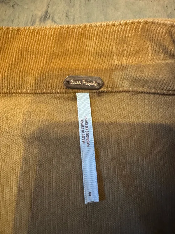 Free People Size 0 Y2K Camel Corduroy Zipper Skirt - Image 2