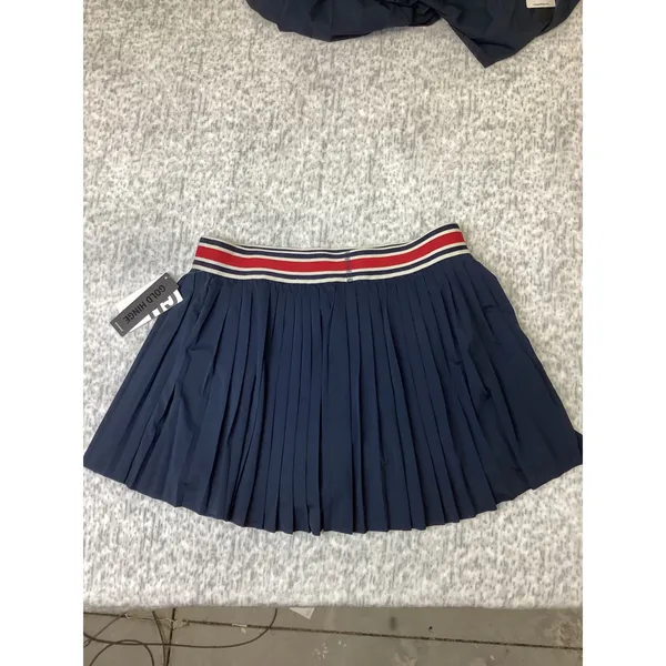 Gold Hinge Navy Pleated Tennis Skirt Red White Striped Waistband L GH120-410 - Image 3