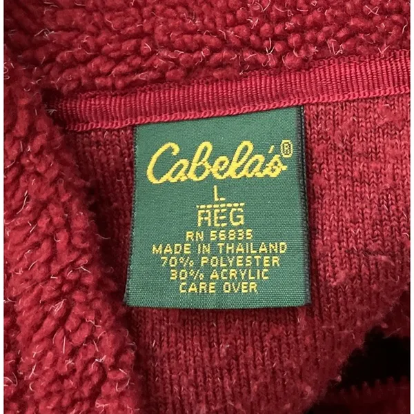 Cabelas Berber Fleece Womens Size Large Red Zip Jacket Gorpcore Country Sherpa - Image 5