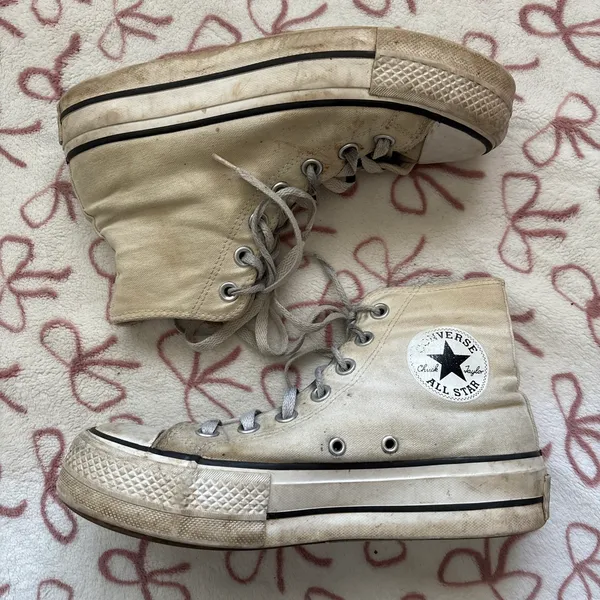 White High-Top Converse Platform - Image 2