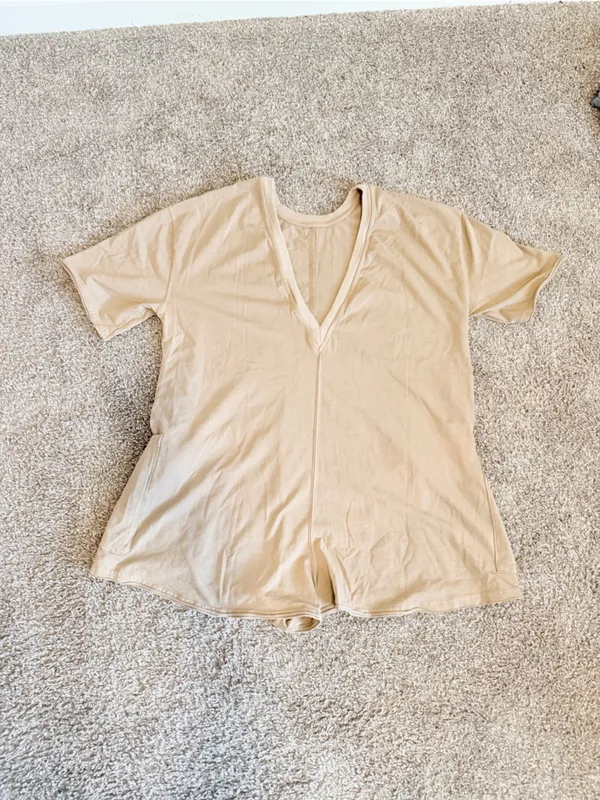 Fp Movement Hot Shot Tee Romper Onesie Oversized Size Small Mocha Latte Nwot - Image 8