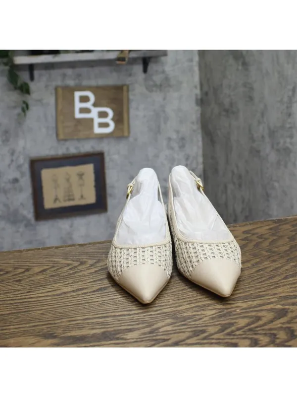 Franco Sarto Pump Faux Leather Woven Alabaster Off White MISMATCH (7.5M/8M) - Image 3