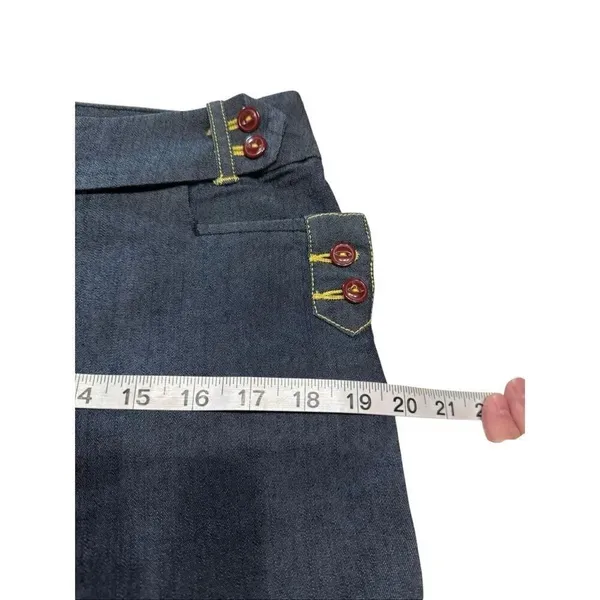 Larry Levine wide-leg, stretch-denim nautical sailor style Sz 8 - Image 6