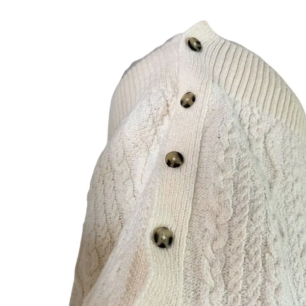 NWT Anthropologie Pilcro Cutout Fisherman Sweater Cream Size S - Image 9