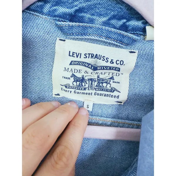 NWT Levis Womens Trucker Denim Jacket Western Boho Embroidered Small Cowgirl - Image 7
