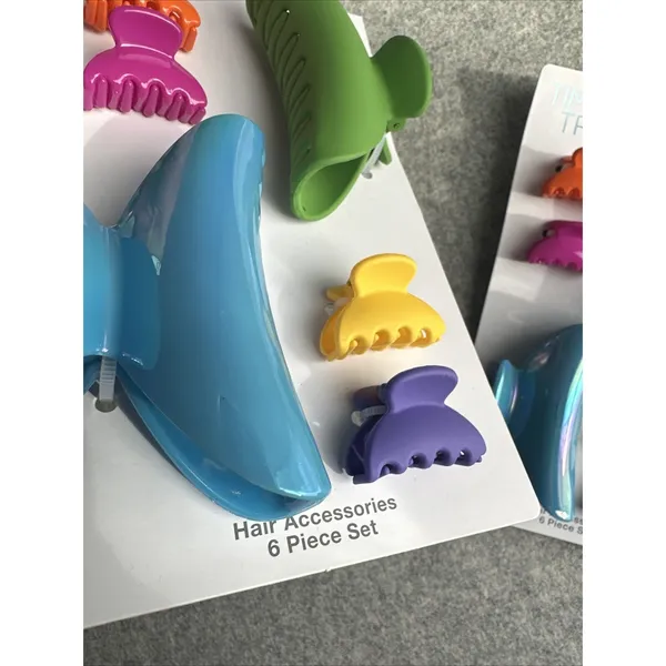 New Time And Tru Hair Claw Clip Lot of 2 Sets Colorful Retro Artsy Teacher Lg Sm - Image 9
