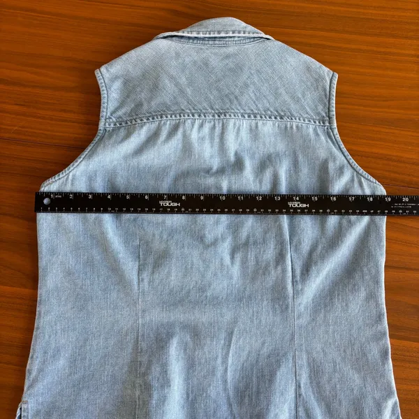 90s Vintage Bill Blass Denim Top M Button Front Western Cottage Coastal Grandma - Image 14