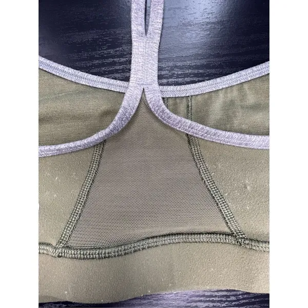 Lululemon Green and Grey Razor Back Pullover Sports Bra - Image 5